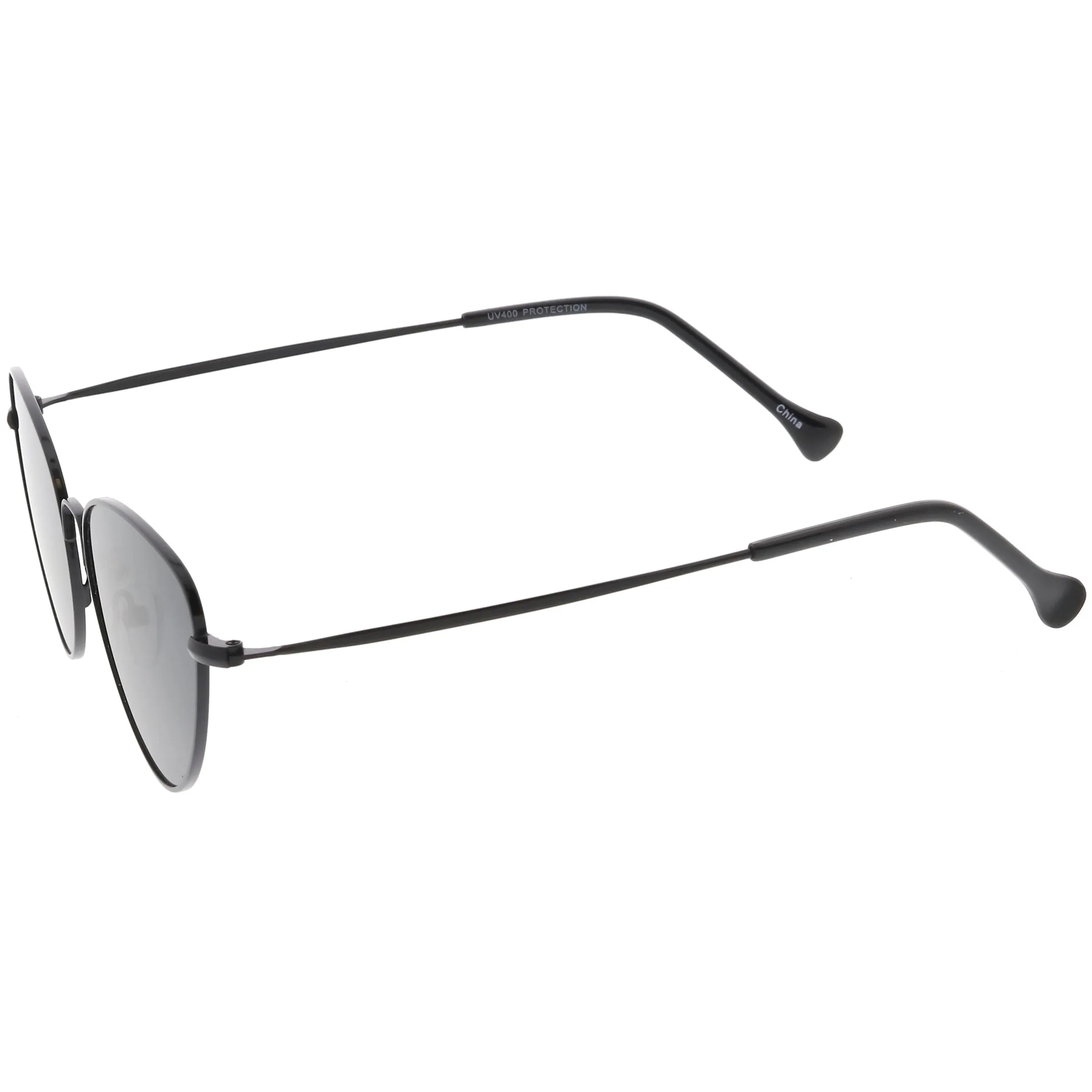 Women's Retro Slim Metal Frame Flat Lens Cat Eye Sunglasses C600
