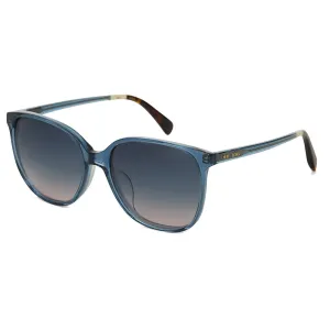 Womens Sandela Teal Crystal Frame Aqua Blush Lens Square Sunglasses - 10014808