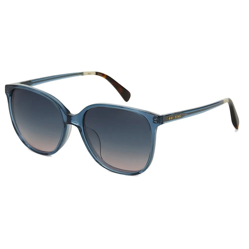 Womens Sandela Teal Crystal Frame Aqua Blush Lens Square Sunglasses - 10014808